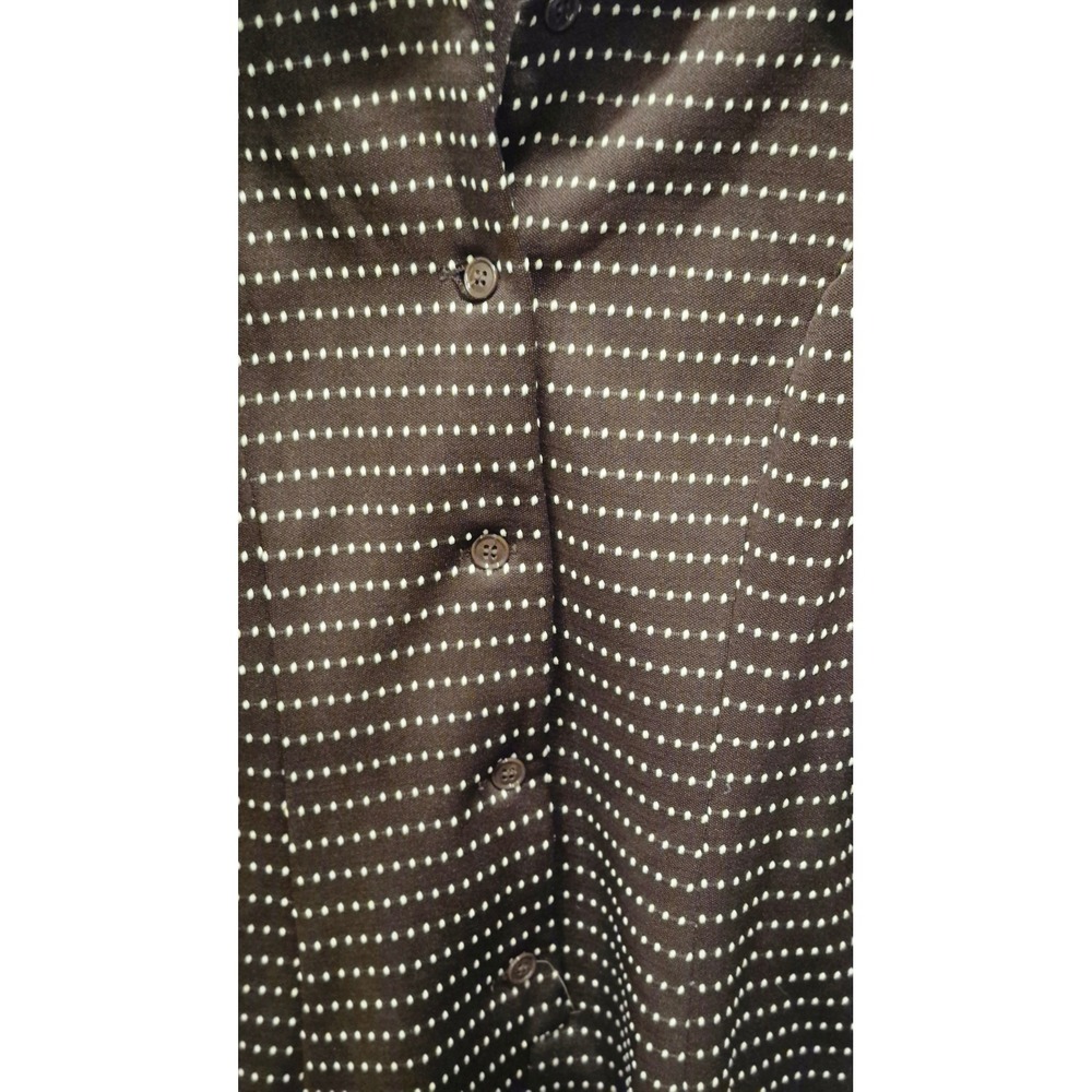 Vintage 70s Moody Street by Puritan Brown Dotted Mod Secretary Dress Belted - Picture 9 of 11